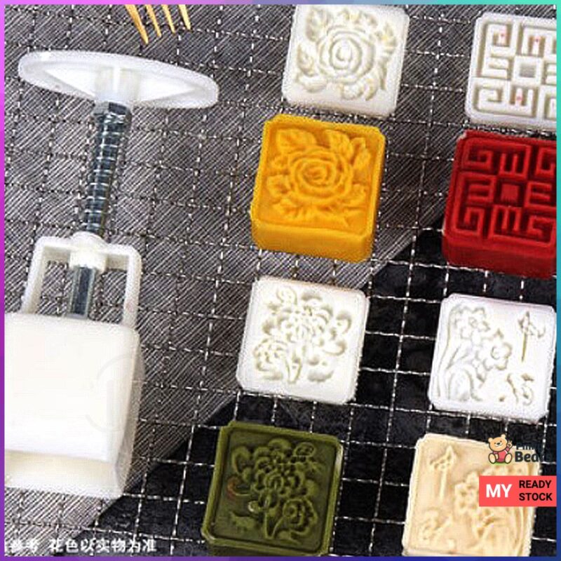 Mooncake 4 pcs Classic Floral Pattern Mould 50g