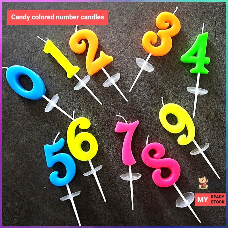 Candy Colored Number Candle