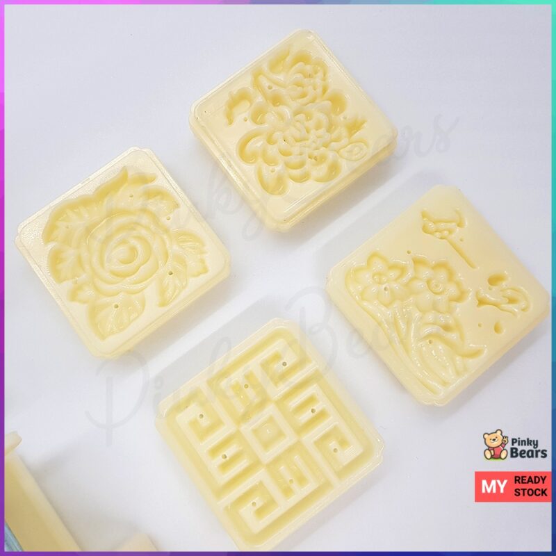 Mooncake 4 pcs Classic Floral Pattern Mould 50g - Image 3