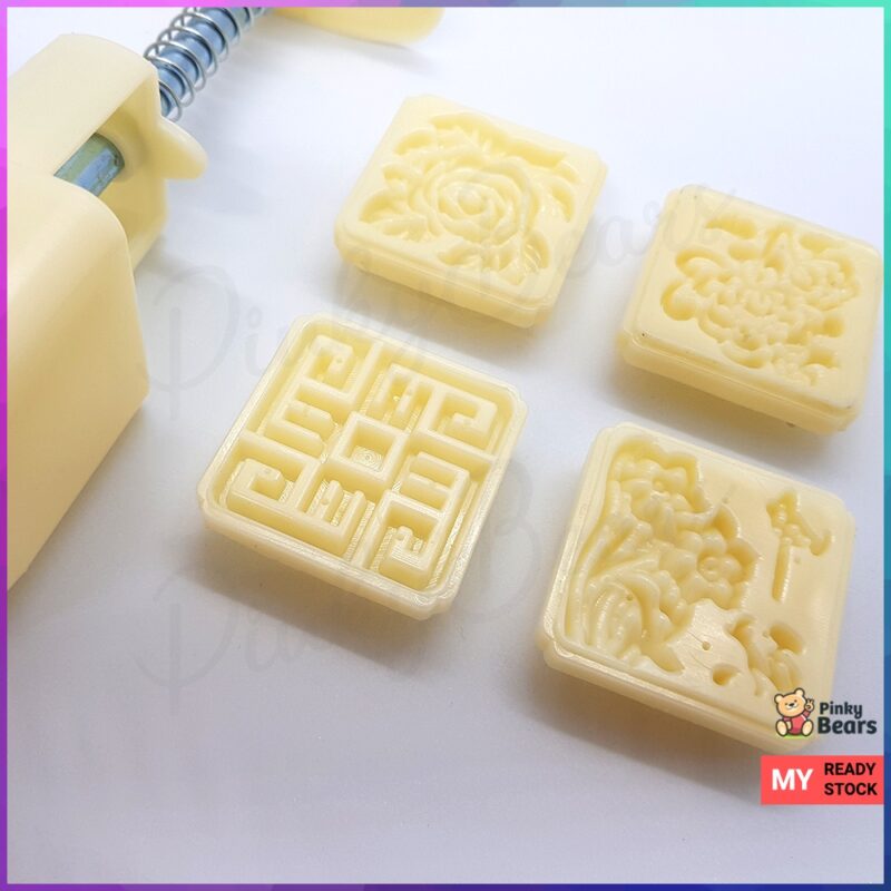 Mooncake 4 pcs Classic Floral Pattern Mould 50g - Image 4