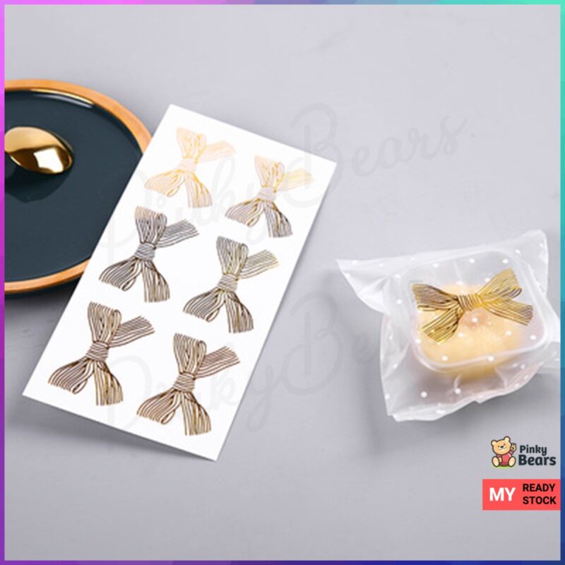 Gold Ribbon Transparent Stickers