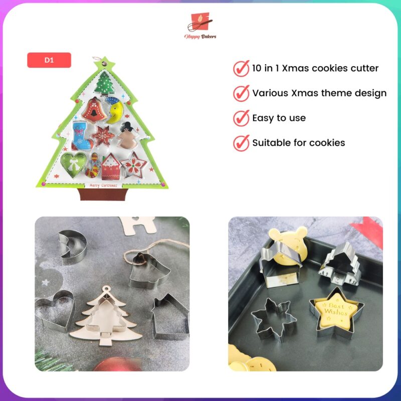 10 in 1 Christmas Cookies Cutter Set