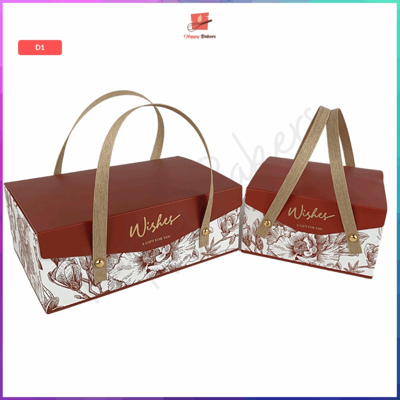 Classical Gift Square Packaging Box With Handle - Image 2