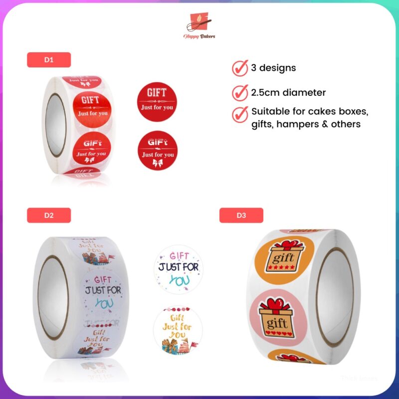 Assorted Gift For You Red White Stickers