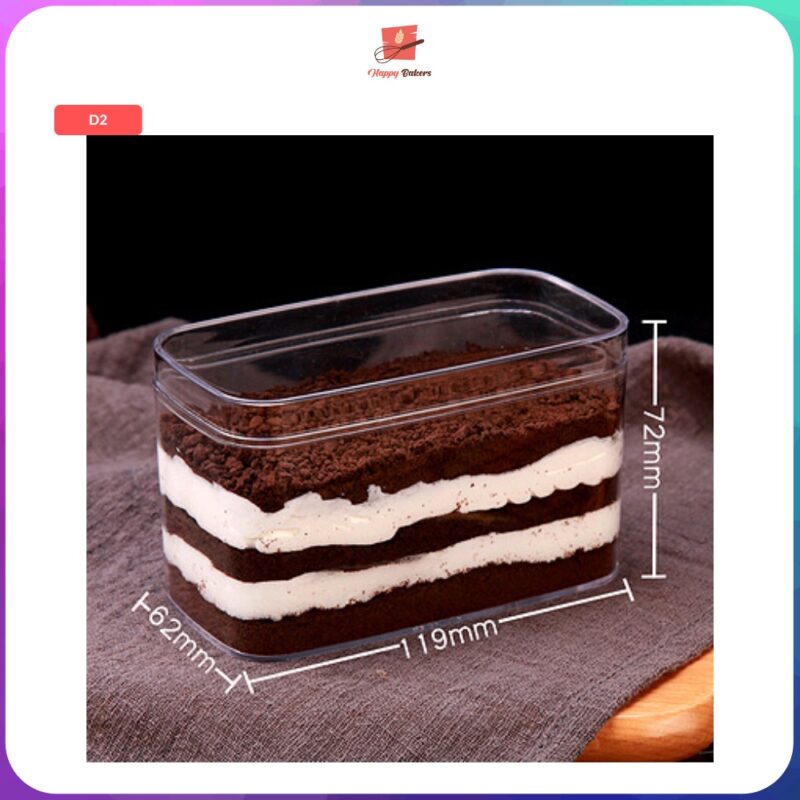 Mousse Cake Tiramisu Layer Fruit Cake Clear Container Box | For Cakes Pastries | 280mL 350mL - Image 3