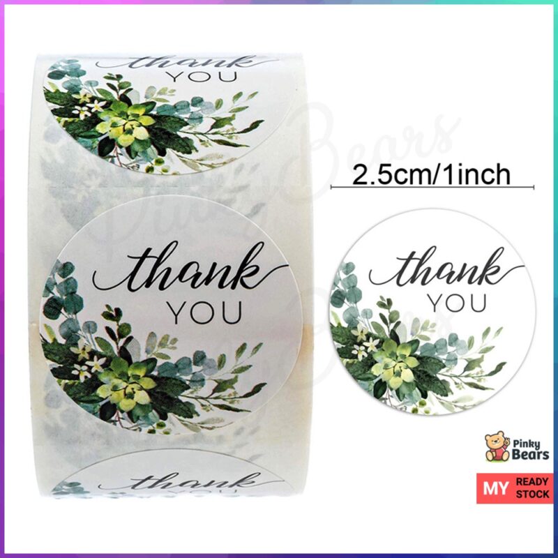 Assorted Flowery Thank You Labelling 2.5cm stickers | For Packaging, Gifts, Hampers, Appreciation, Children School - Image 3