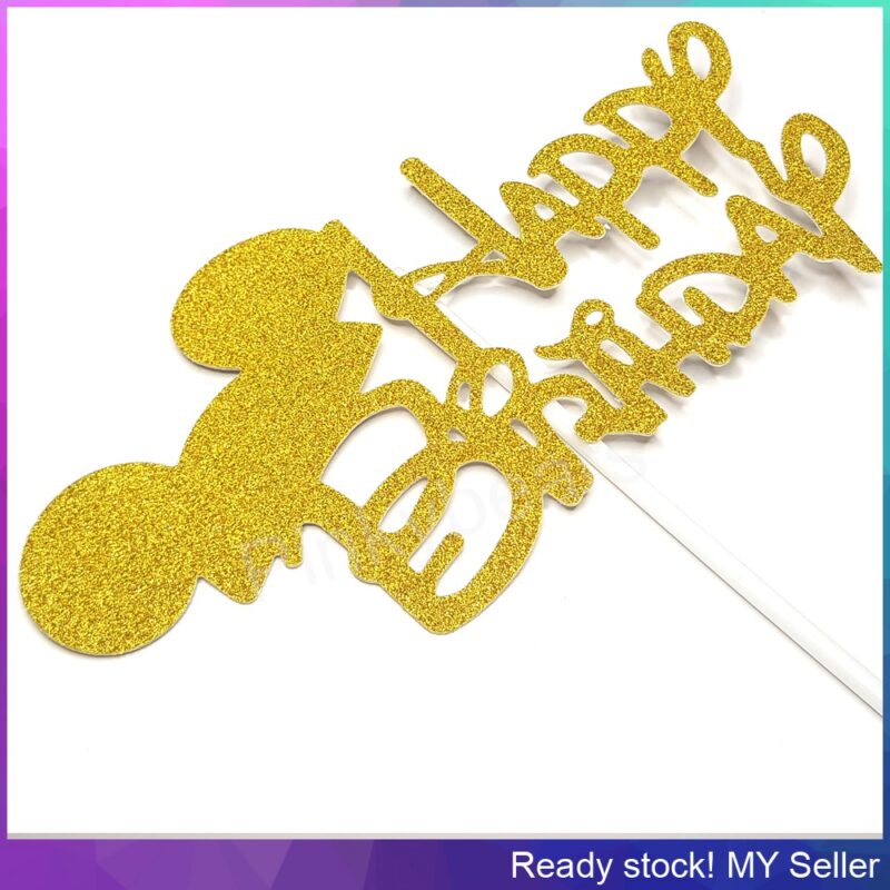 Happy Birthday Glitter Cake Toppers