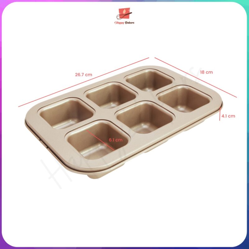 Square 6 Cavities Baking Tray - Image 3