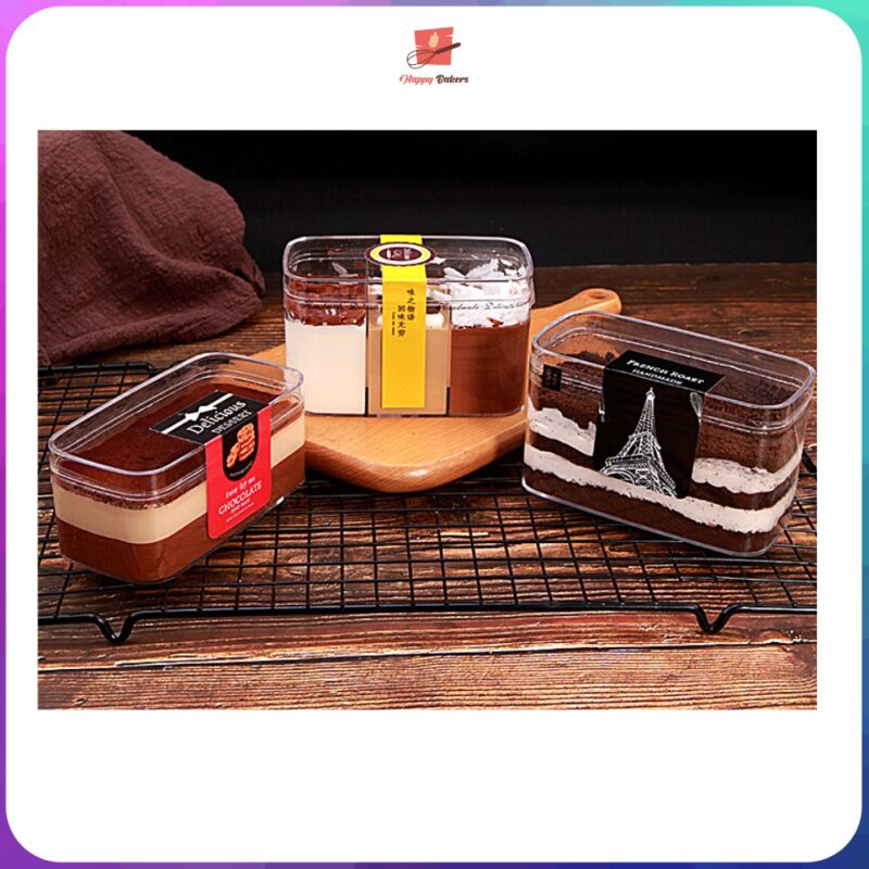 Mousse Cake Tiramisu Layer Fruit Cake Clear Container Box | For Cakes Pastries | 280mL 350mL - Image 5