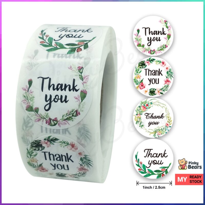 Assorted Flowery Thank You Labelling 2.5cm stickers | For Packaging, Gifts, Hampers, Appreciation, Children School - Image 5