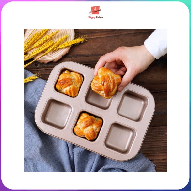 Square 6 Cavities Baking Tray - Image 6