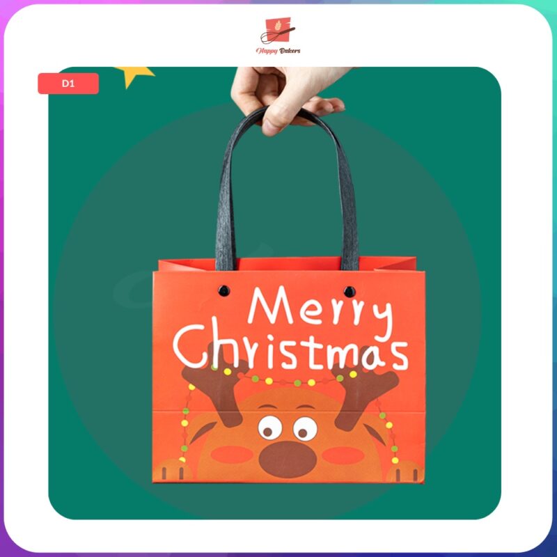 Christmas Reindeer Paper Bag With Handle - Image 2