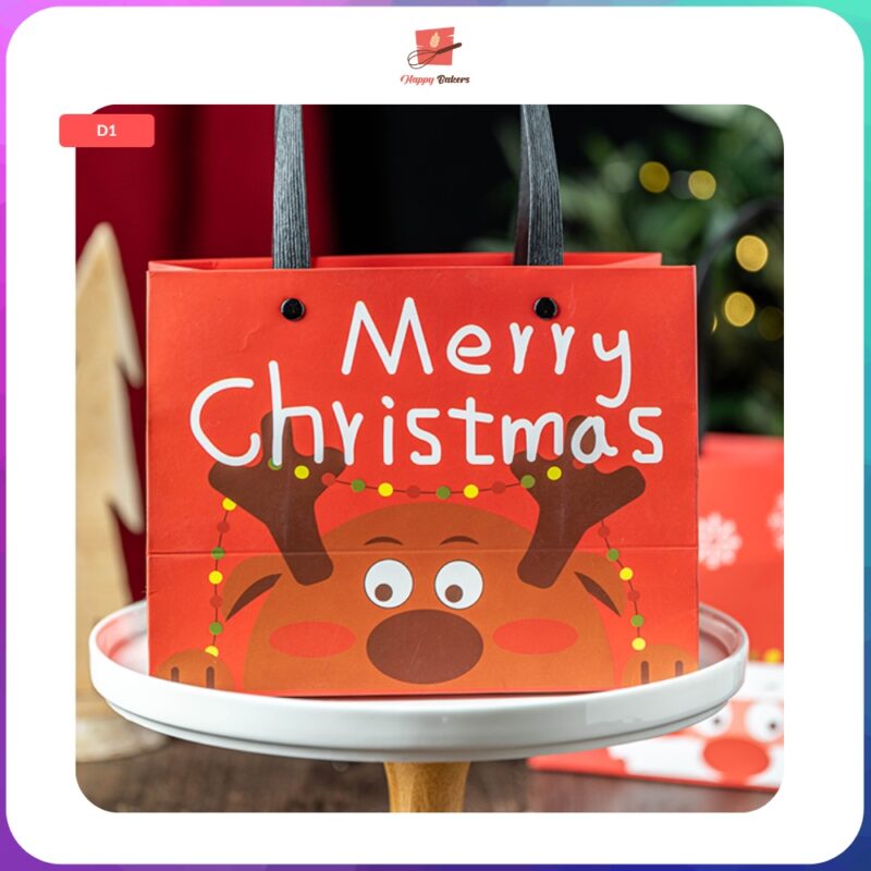 Christmas Reindeer Paper Bag With Handle - Image 3