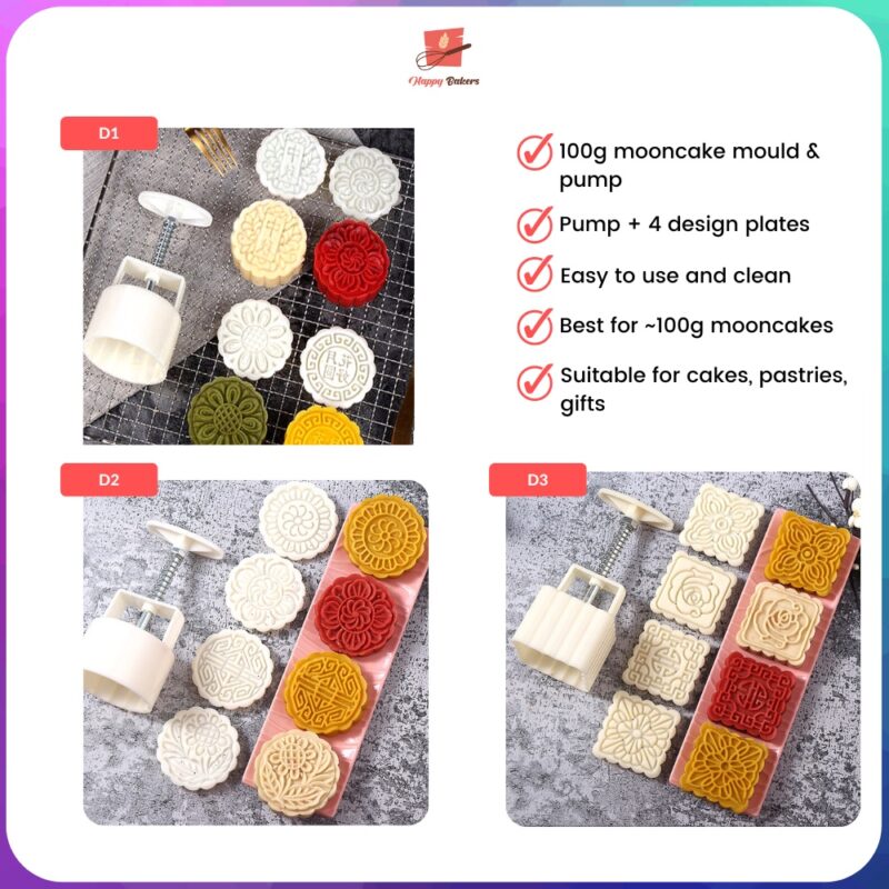 Mooncake Classic 4 pcs 100g Pattern Mould