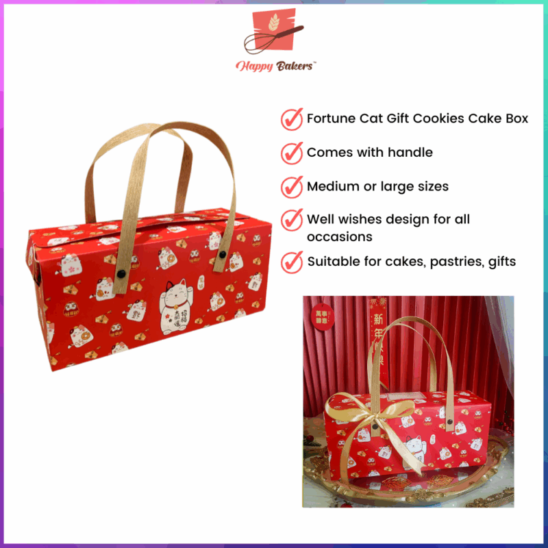 CNY Fortune Cat Gift Box Packaging Box With Handle