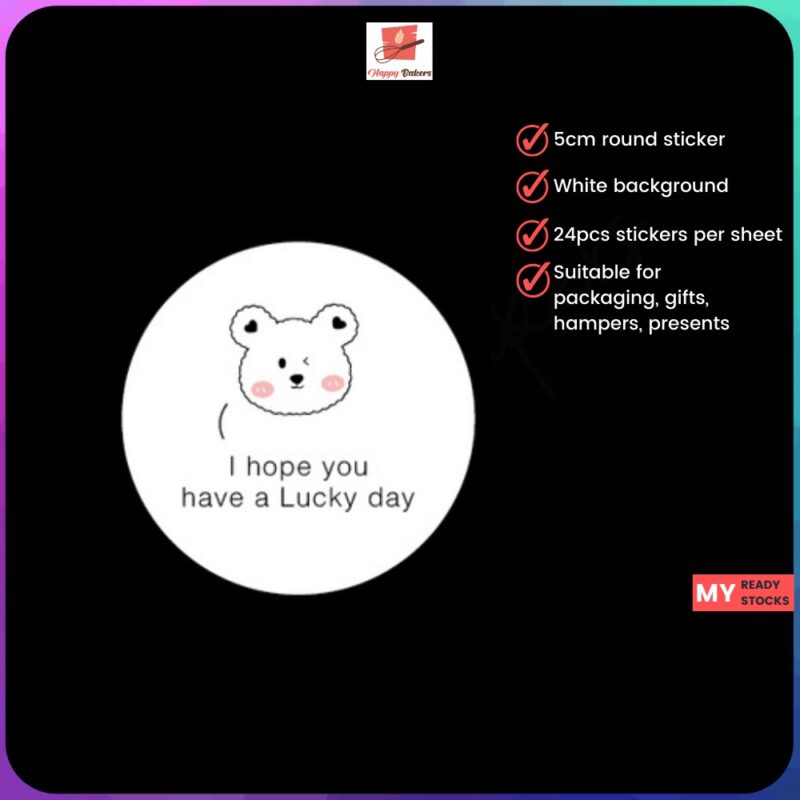 Round Lucky Day 5cm Stickers