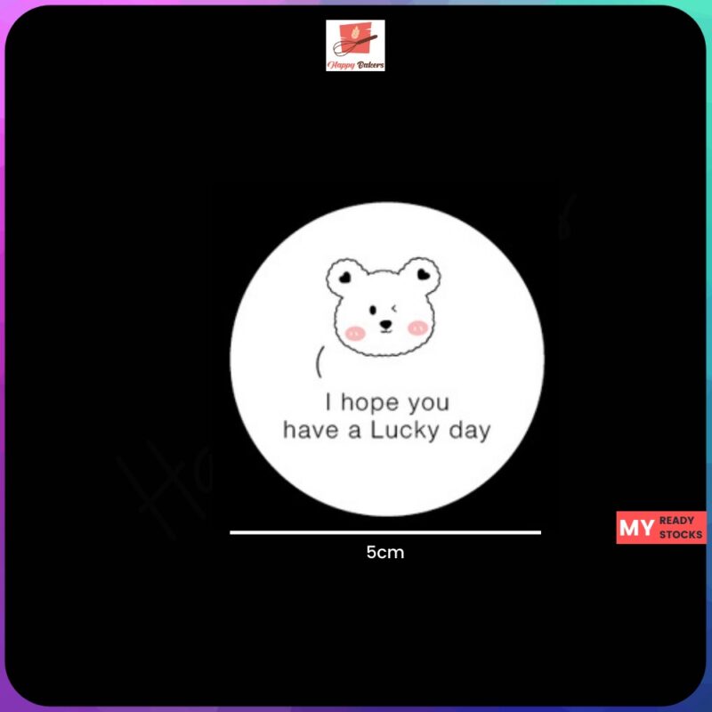 Round Lucky Day 5cm Stickers - Image 2