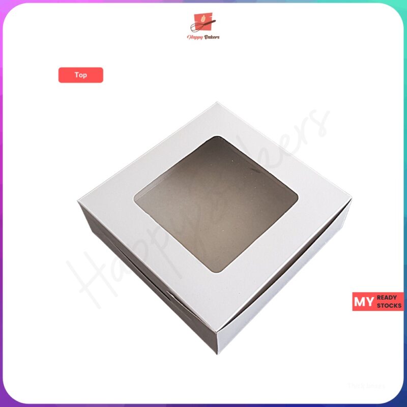 White Kuih Lapis Box With Window - Image 2