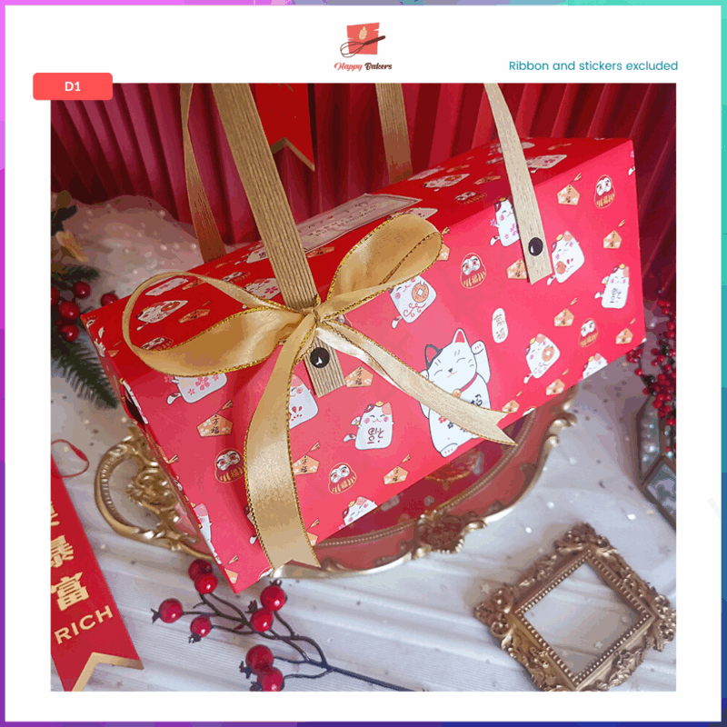 CNY Fortune Cat Gift Box Packaging Box With Handle - Image 5