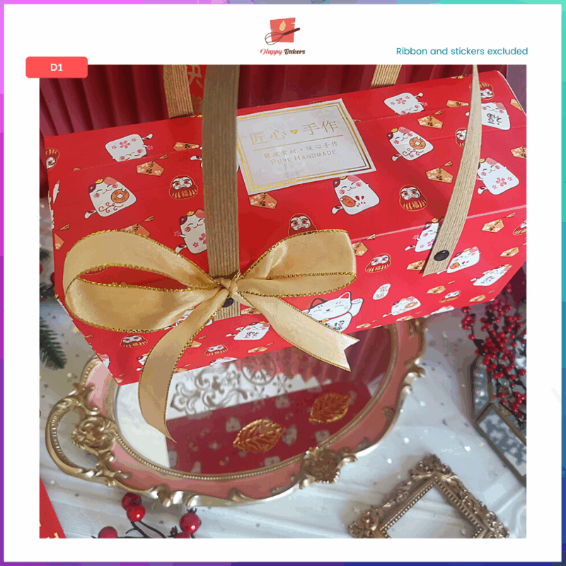 CNY Fortune Cat Gift Box Packaging Box With Handle - Image 7