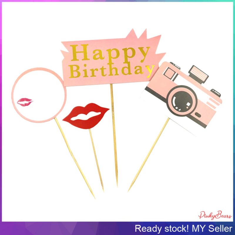 Happy Birthday Poker Card Camera 4 in 1 Props Toppers - Image 2