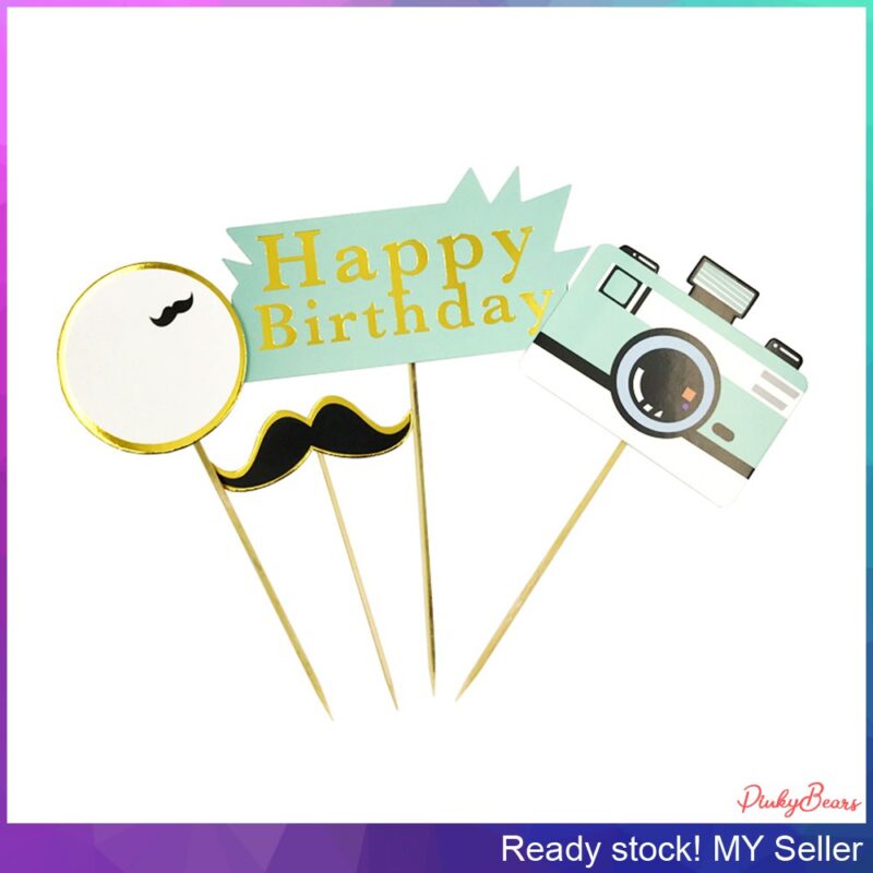 Happy Birthday Poker Card Camera 4 in 1 Props Toppers - Image 3