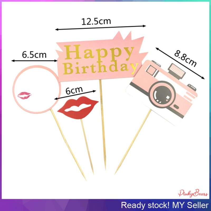 Happy Birthday Poker Card Camera 4 in 1 Props Toppers - Image 4