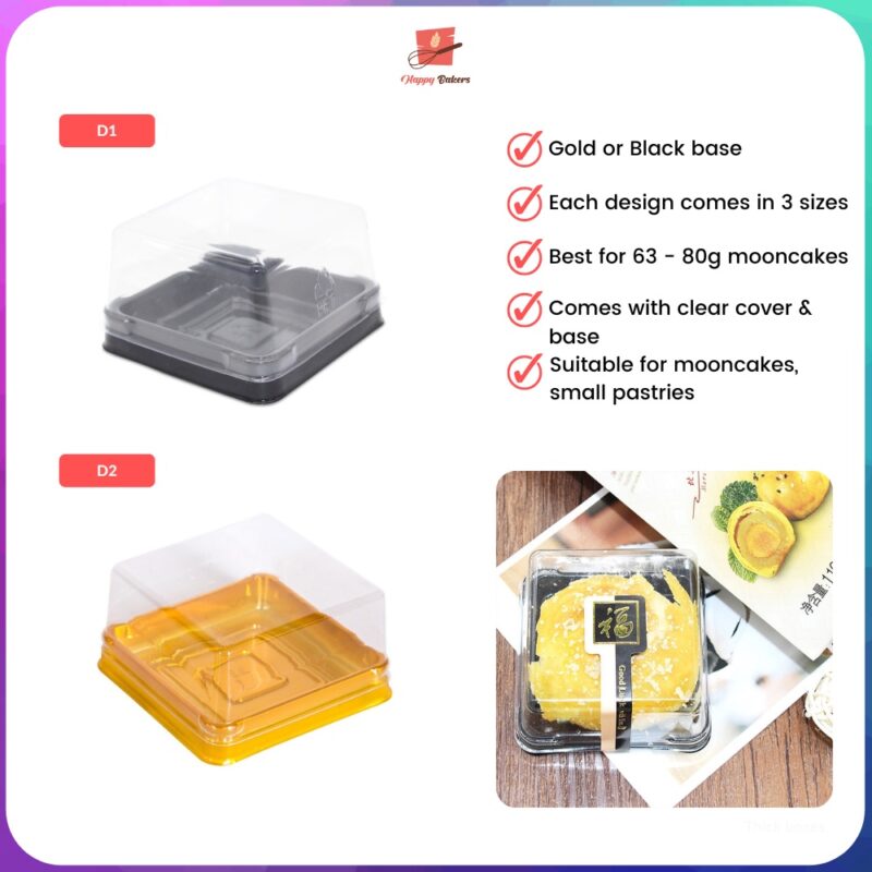 Mooncake Plastic Box 50g - 100g Casing With Cover