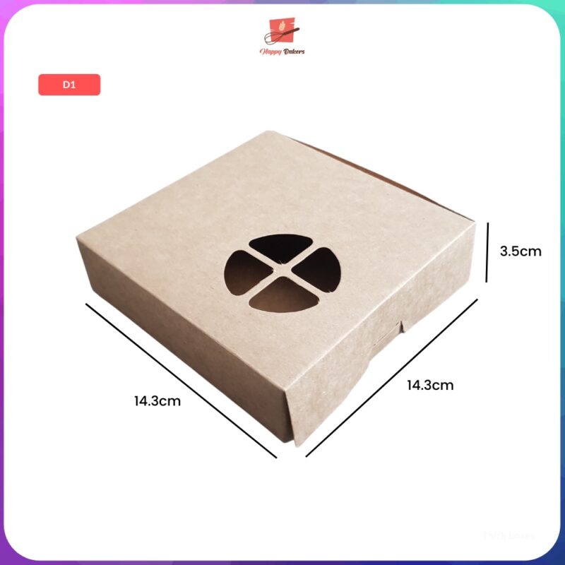 Kraft Plain Brown Egg Tart Box - Image 3