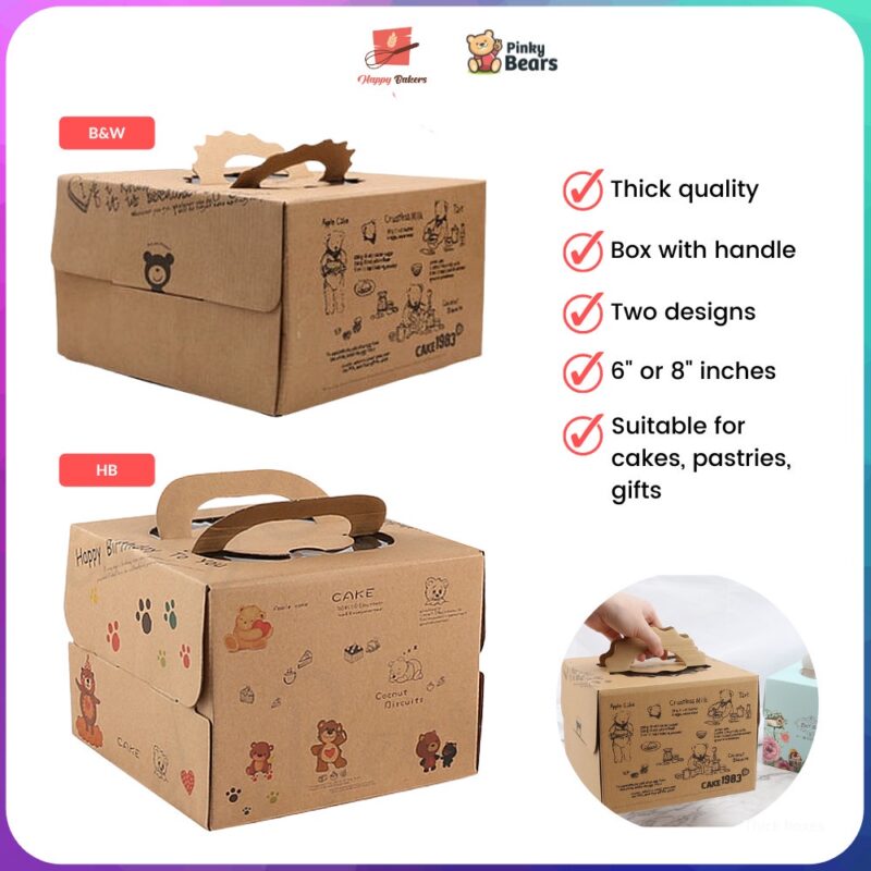 Cake Box Brown Carton Thick Box