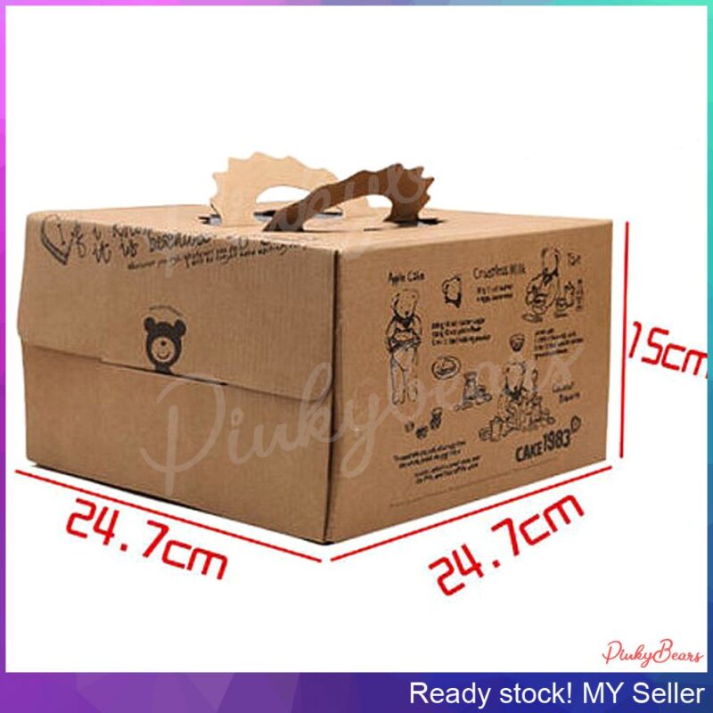 Cake Box Brown Carton Thick Box - Image 3