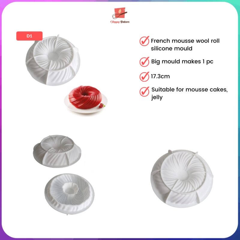 French Mousse Wool Roll Silicone Mould