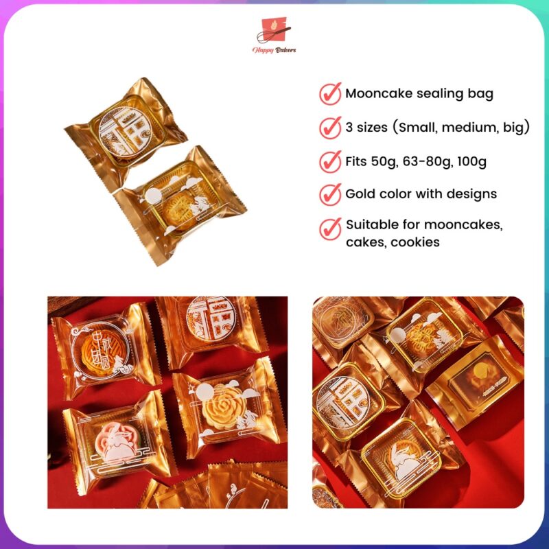 Golden Bunny Mooncake Sealing Bag