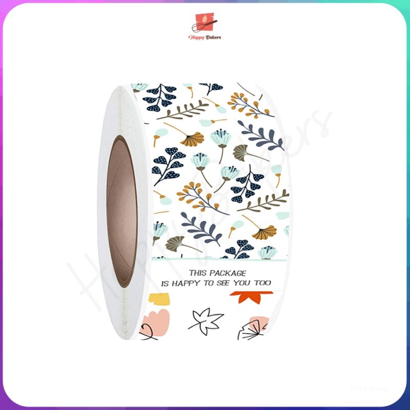 This Package Is Happy To See You Nature Floral Design Sealing Stickers - Image 3