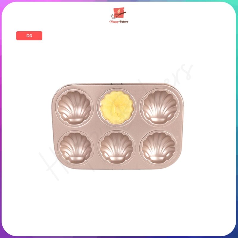 Baking Tray 6 Cavities Carrot Lemon Shell Designs - Image 4