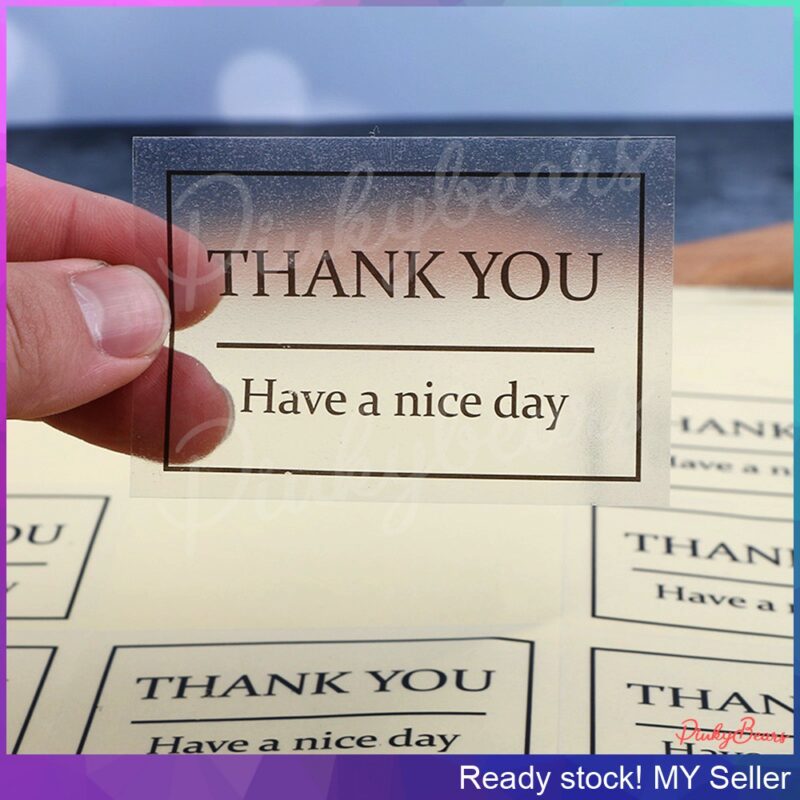 Thank You Transparent Labelling Sealing Stickers