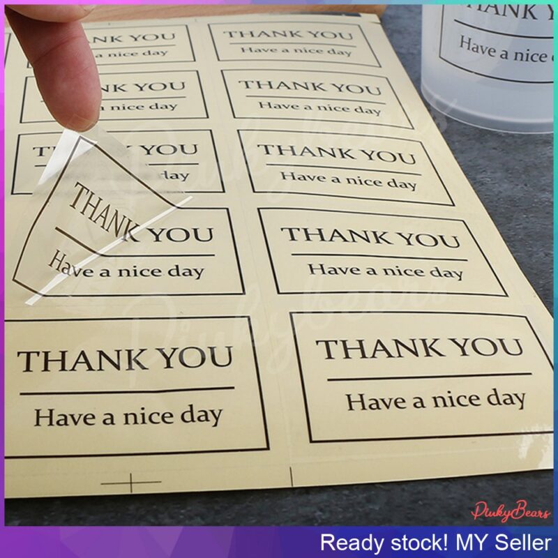 Thank You Transparent Labelling Sealing Stickers - Image 2