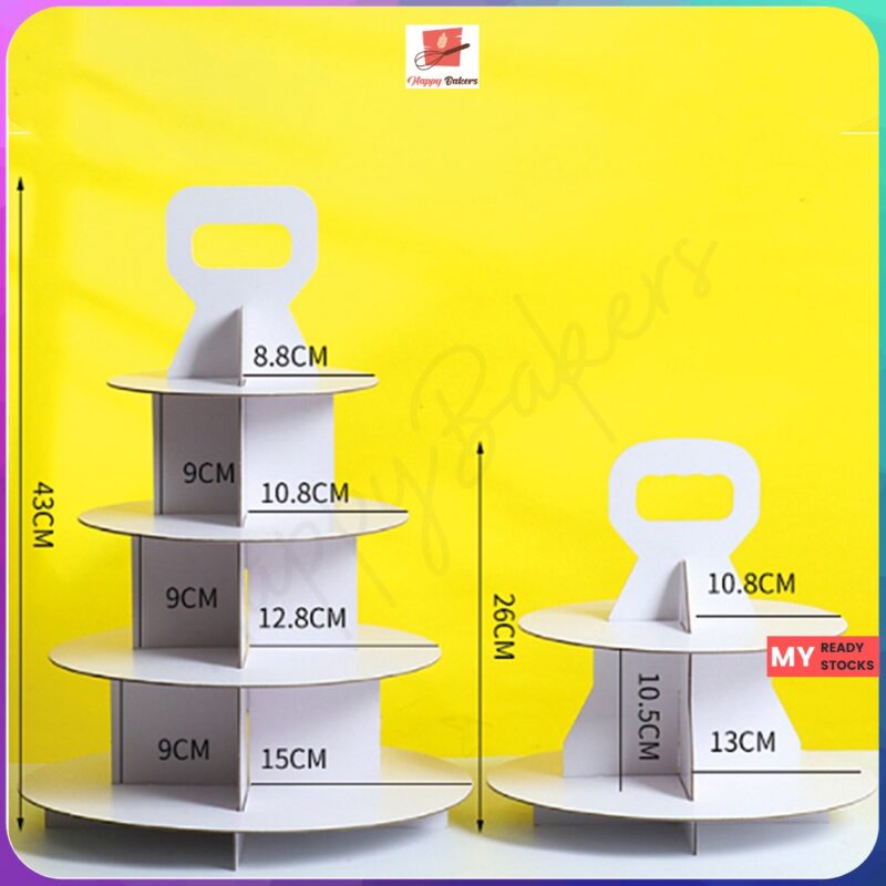 French Style Round Cardboard High Tea Dessert Tower - Image 2