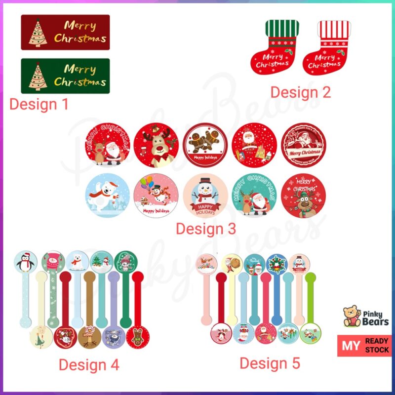 Assorted Xmas Socks Stickers