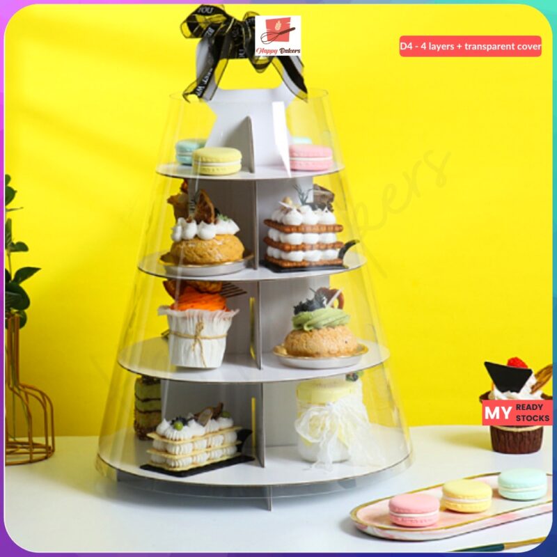 French Style Round Cardboard High Tea Dessert Tower - Image 6