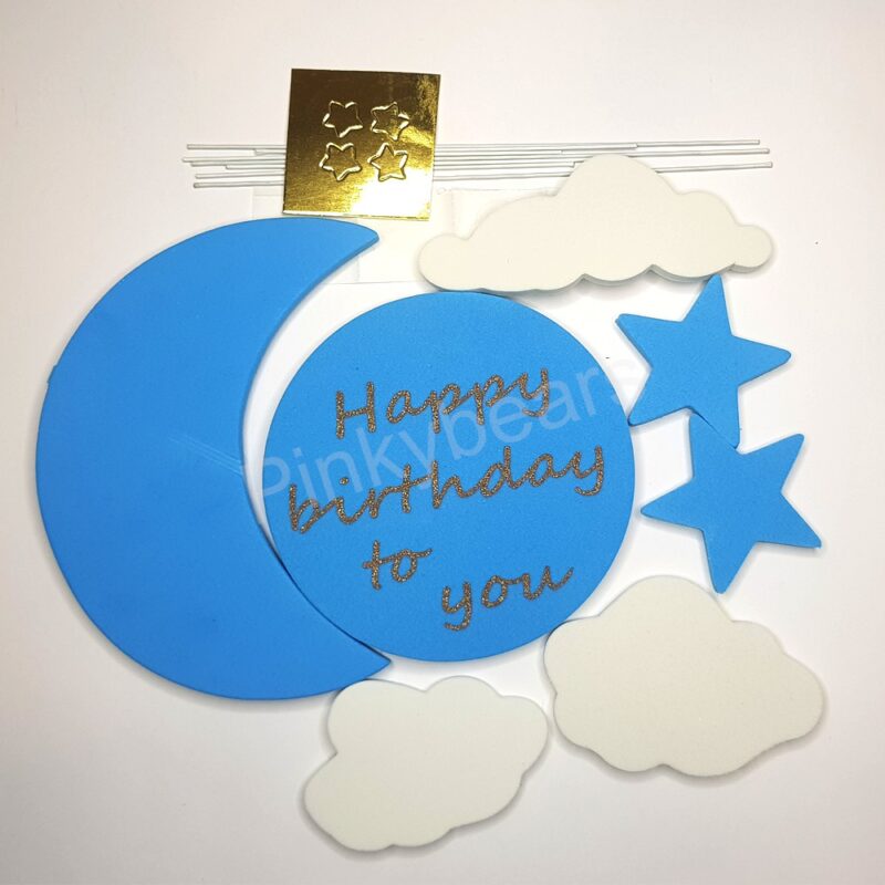 Cloudy Theme Birthday Cake Toppers - Image 4
