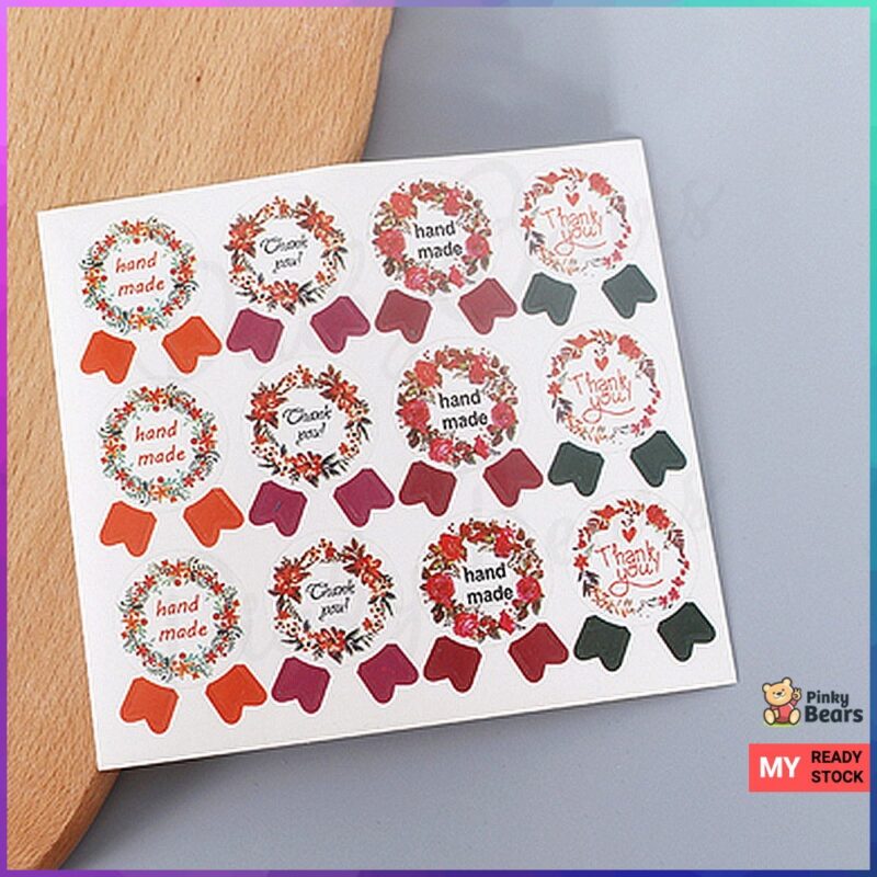 Floral Handmade Badge Stickers