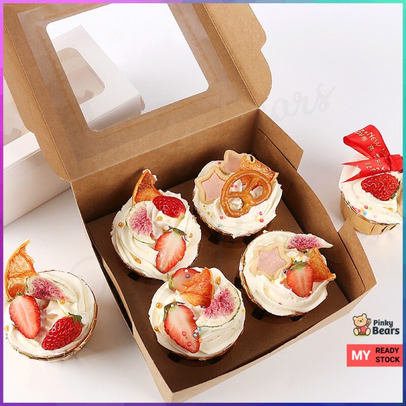 Kraft Cupcake Tart Box With Window - Image 3