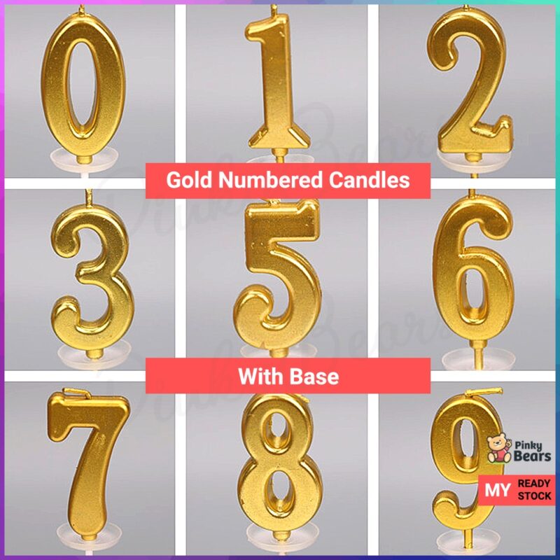 Gold Number Birthday Party Celebration Candle