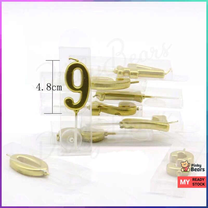 Gold Number Birthday Party Celebration Candle - Image 3