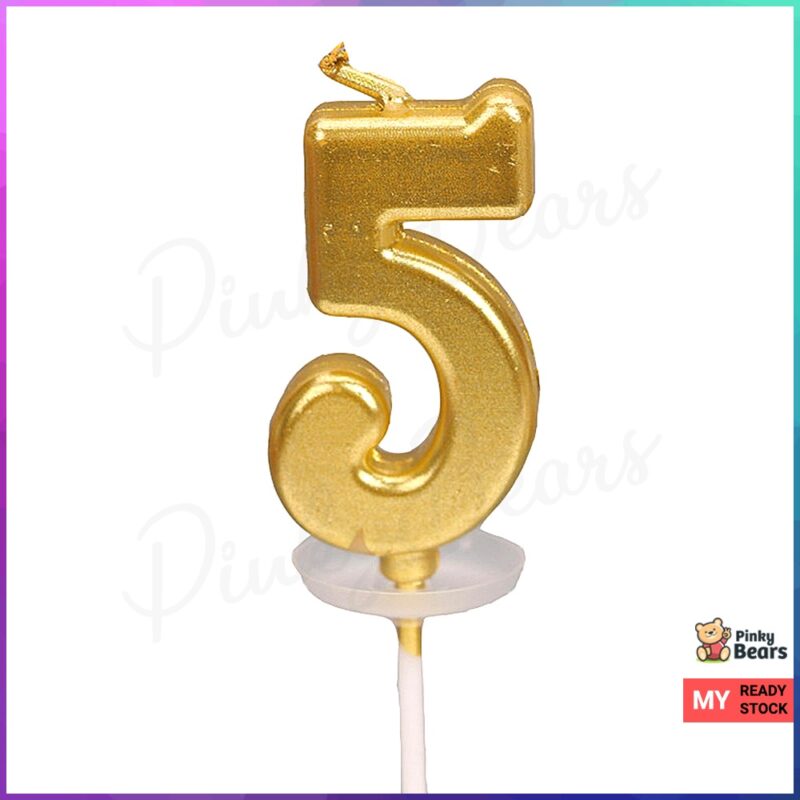 Gold Number Birthday Party Celebration Candle - Image 4