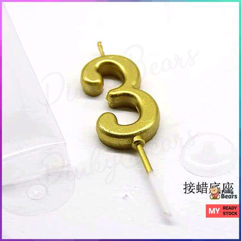 Gold Number Birthday Party Celebration Candle - Image 5