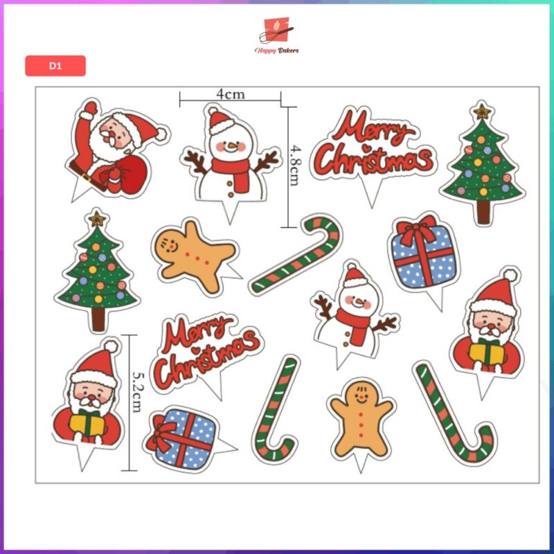 Christmas Mini Mousse Cake Cupcake Topper Card - Image 2