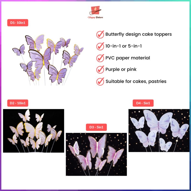 Butterfly PVC Paper Cake Topper