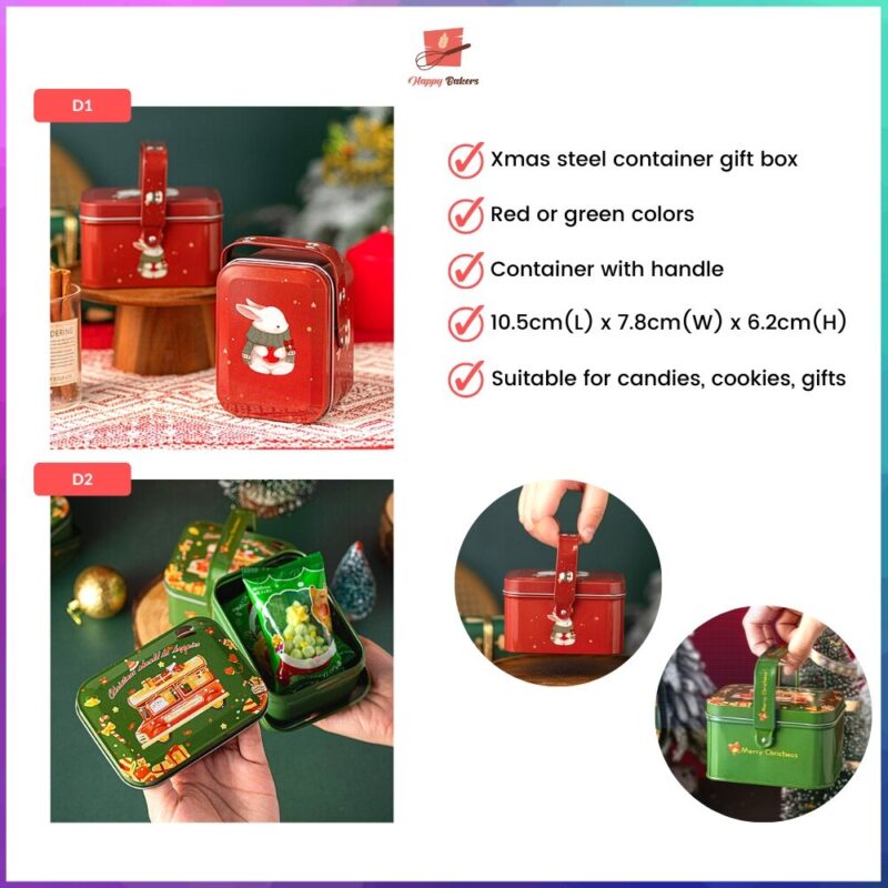 Christmas Steel Gift Box With Handle